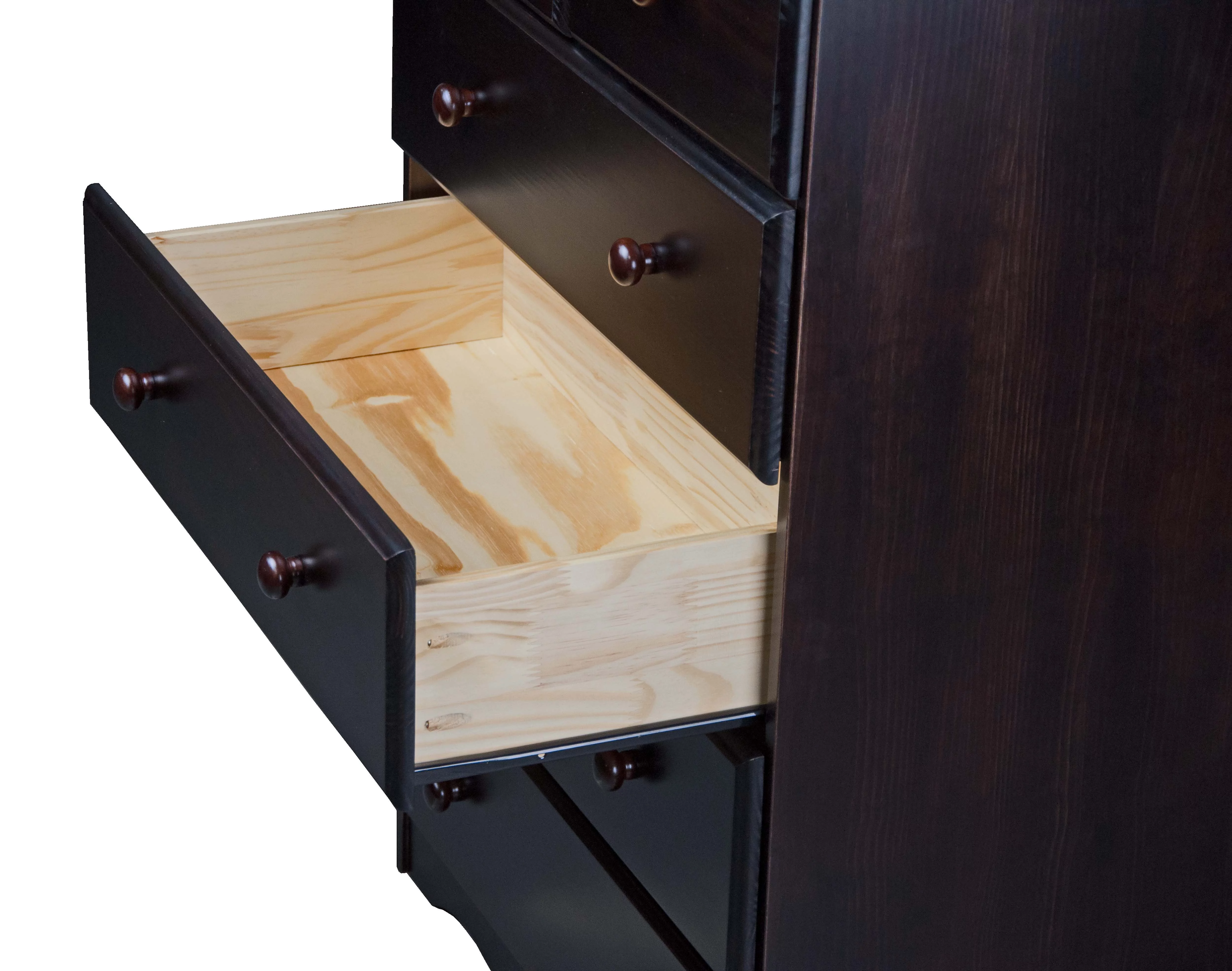 100% Solid Wood 5-Drawer Chest 53106 by Palace Imports, Java Color