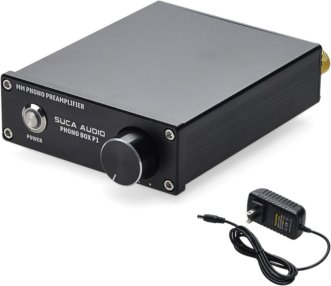 SUCA-AUDIO Phono Turntable Preamp,Mini Phono Preamp Hi-Fi RIAA MM Turntable Pre Amp Low Noise with RCA Input & Output - Compatible with LP Vinyl Recorder Players Pack of 2