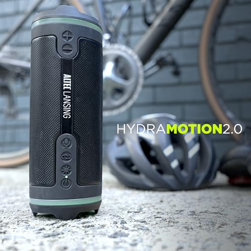 Altec Lansing HydraMOTION 2.0 Wireless Bluetooth Speaker, 16H Battery, RGB Lights, USB-C Quick Charge, IP67 Rated Waterproof Bluetooth Speaker, Mountable Speaker, Voice Assistant