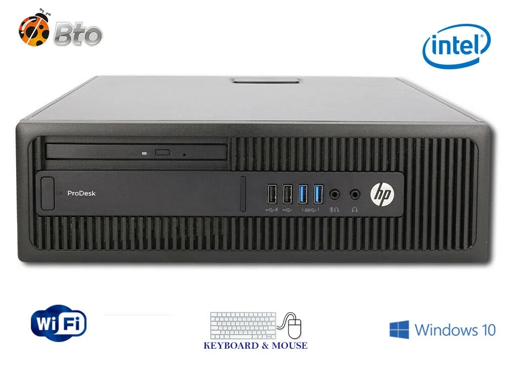 Restored Gaming HP 600 G2 Desktop SFF Computer PC Intel G4400 3.3GHz Processor 16GB Ram 500GB HDD 20 inch LCD, Bto AMD Radeon RX 550 DDR5, KB & Mouse Wifi Adapter Windows 10 (Refurbished)