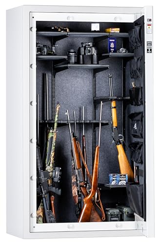 Kodiak Home Gun Safe for Rifles & Pistols | KGX5933G by Rhino Metals with New SafeX Security System | 41 Long Guns & 6 Handguns | 60 Minute Fire Protection | Gloss Gray Finish | 536lbs