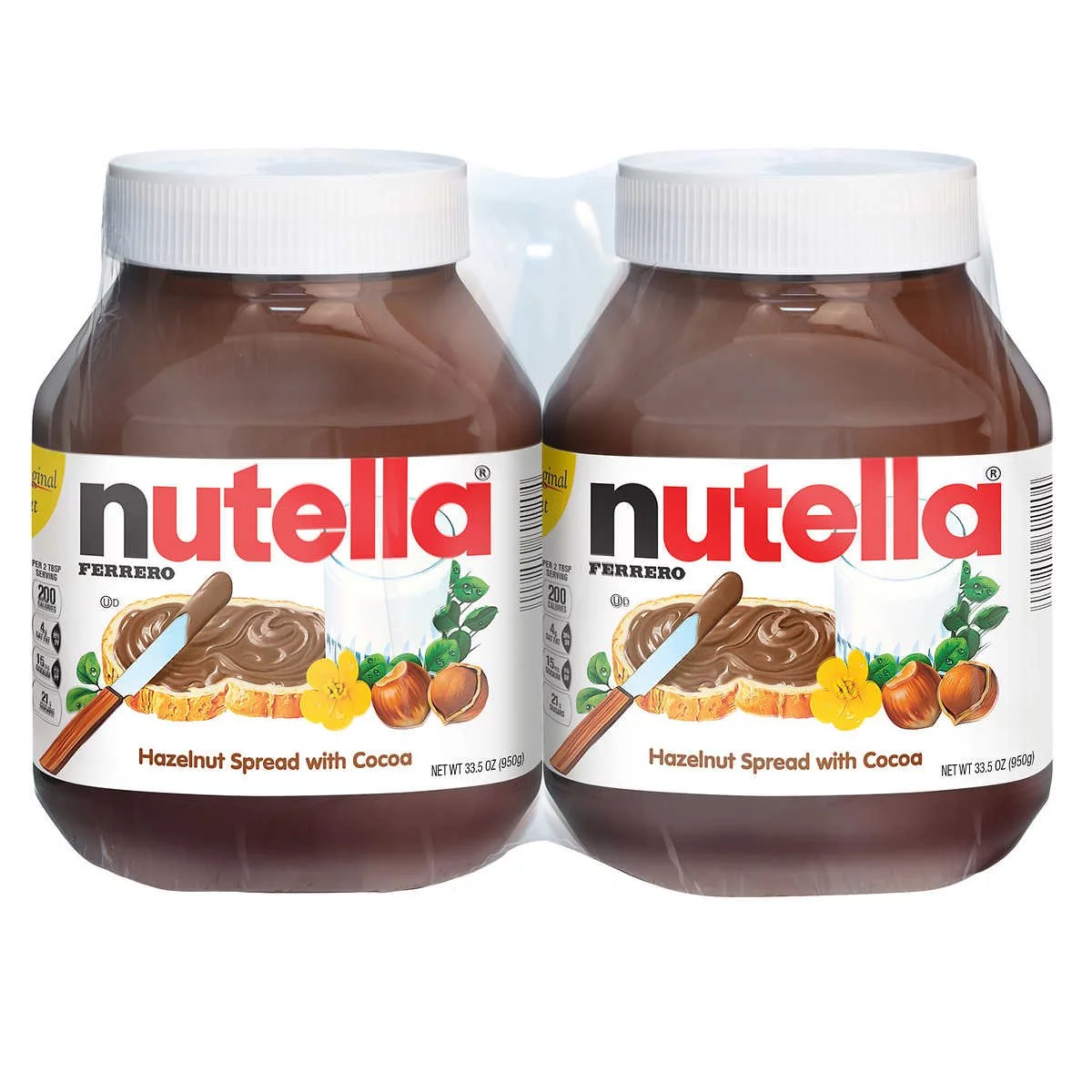 Nutella Hazelnut Spread, 33.5 oz Bottle, 2 Pack