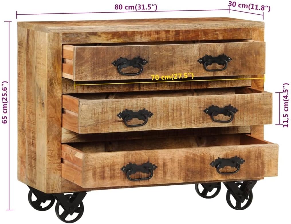 Sideboard with 3 Drawers 31.5