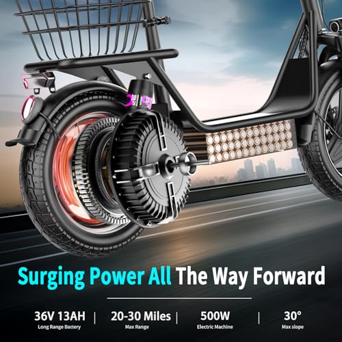 Electric Scooter for Adults, 500W Motor, 20-25 MPH and 20-30 Miles Long Range, 14