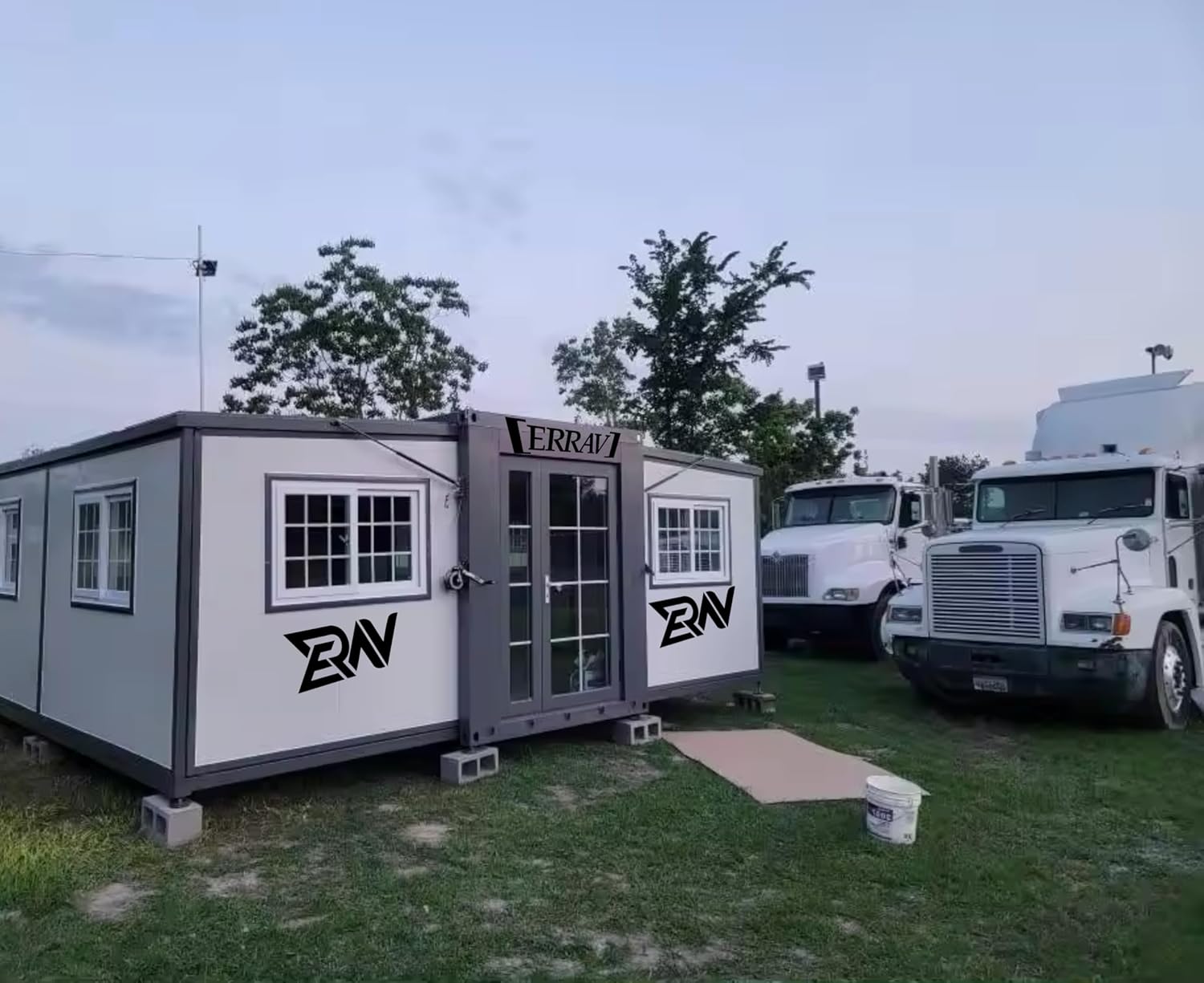 Modular Guest House - 19 x 20 FT, Foldable House, Container Home, Portable House, Tiny House for Small Family, Tiny Expandable Prefab House to Live in 1 Bathroom, 2 Rooms, and 1 Kitchen