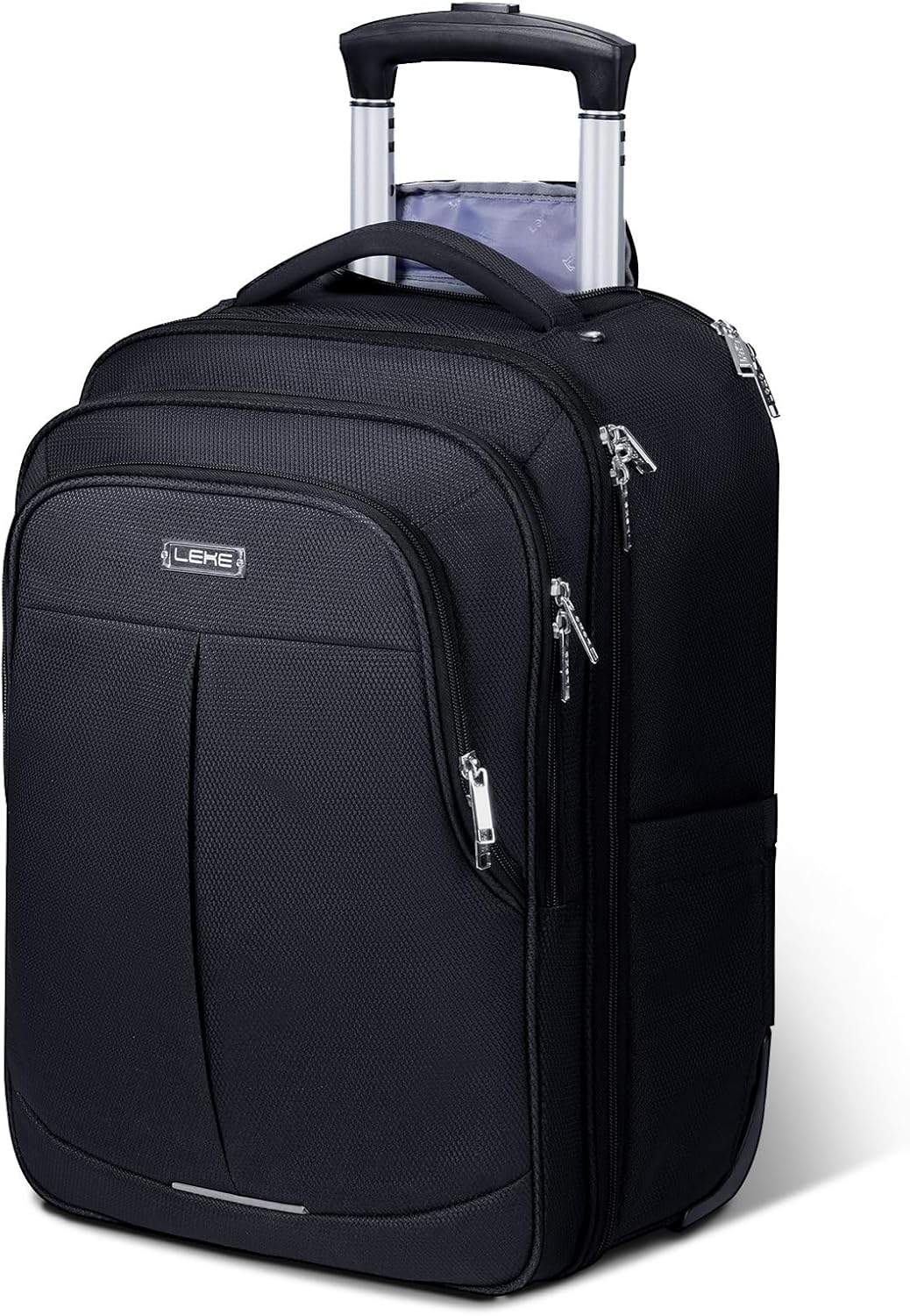 Rolling Backpack for Adults,17 Inch Waterproof Carry on Backpack with Wheels,Wheeled Backpack Carry on Luggage,Trolley Laptop Backpack with Wheels, Black