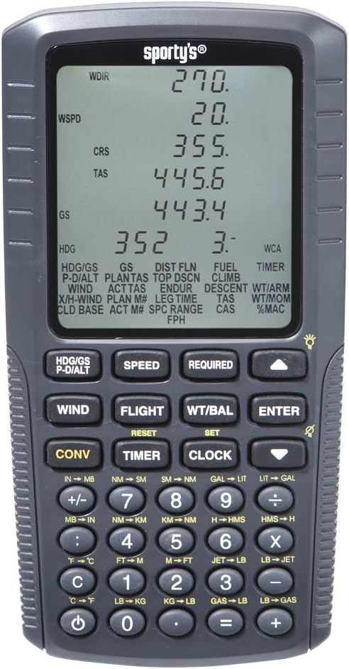 Sporty's Electronic E6B Flight Computer for Pilots - Approved for Use on FAA Tests Pack of 2
