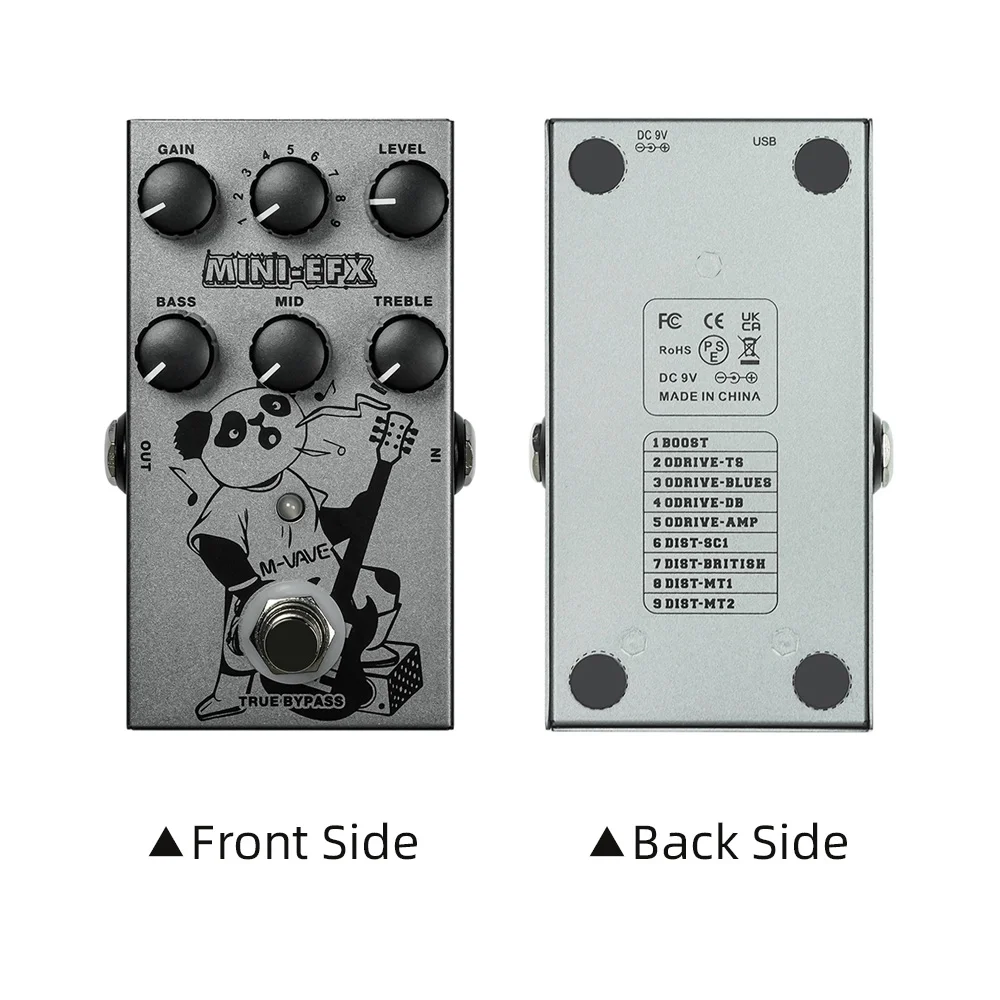 M-VAVE Electric Distortion Guitar Pedal, Portable Overload Effector for Heavy Metal, 3-section EQ Adjuster, Speaker Mixer Headphones Sound Card