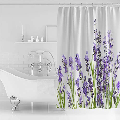 Waterproof Shower Curtain Stained Glass Meadow Flower Dragonfly Print Polyester Fabric Bath Curtain Home Hotel Apartment Bathroom Shower Curtain Long 72x78IN