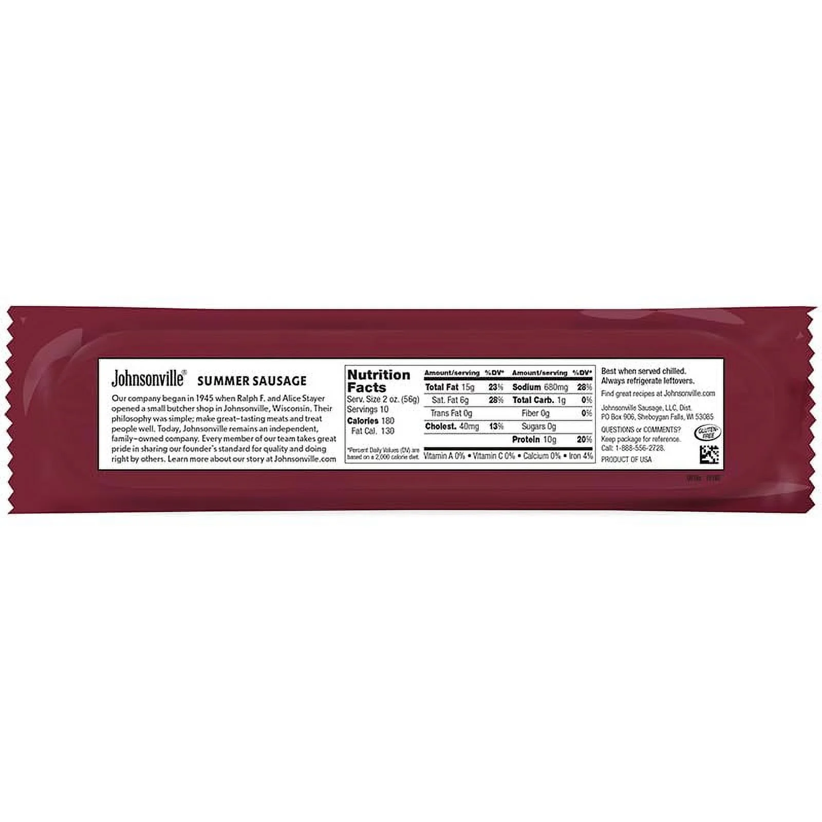 Johnsonville Beef Summer Sausage 20oz chub  (101454)