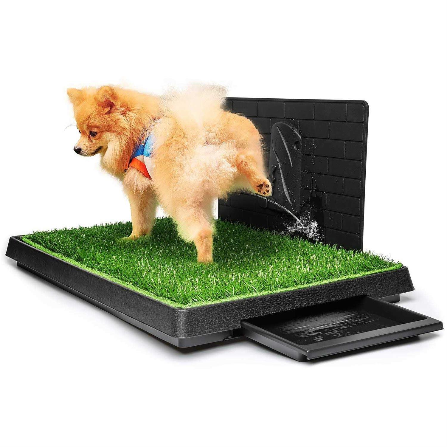 Hompet Dog Grass Pad with Tray Large, Puppy Turf Potty Reusable Training Pads with Pee Baffle, Artificial Grass Patch for Indoor and Outdoor Use - Pet Supplies online store