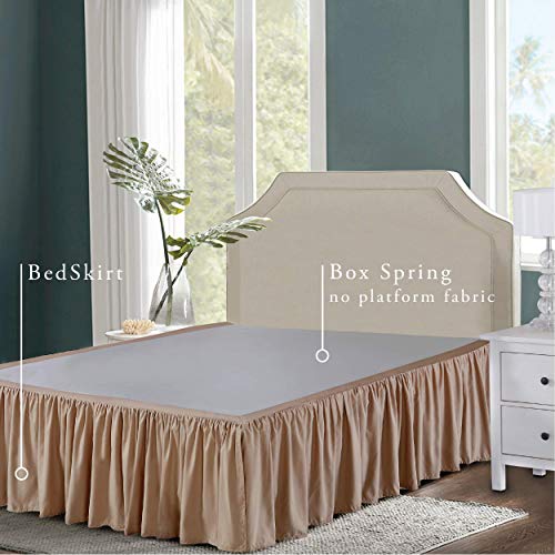Bed Maker’s Never Lift Your Mattress Microfiber Wrap-Around Bed Skirt, Gathered Ruffled Style, Classic 14 Inch Drop Length, King, White