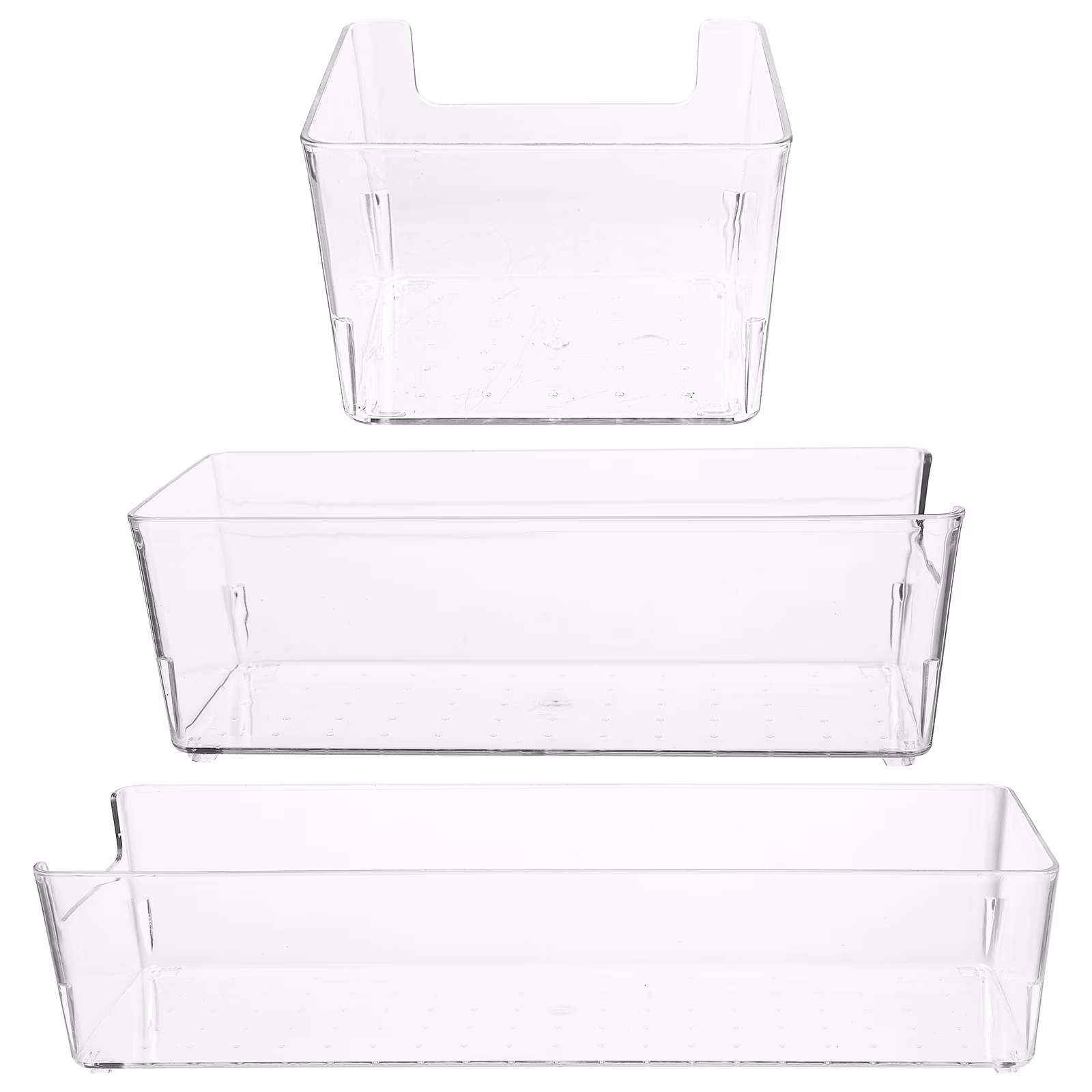 3 Pcs Collapsible Storage Bins Drawer Box Organizer Plastic Office