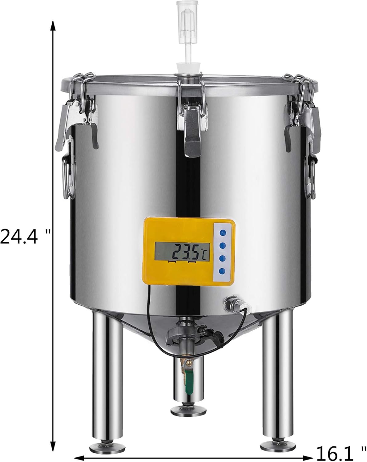 VBENLEM 14 Gallon Stainless Steel Brew Fermenter Home Brewing Brew Bucket Fermenter with conical Base Brewing Equipment