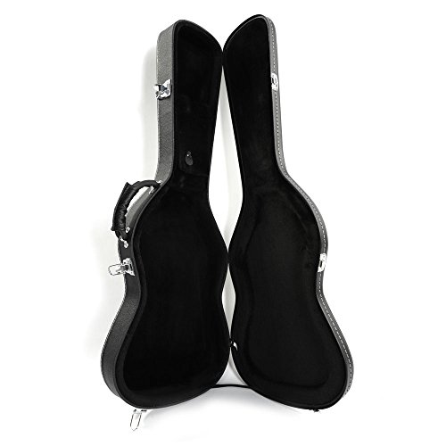 Ktaxon Electric Guitar Hard Case, Wooden Hard-Shell Protective Carrying Case for KST/TL Model Electric Guitar with Lock Latch Padding Black