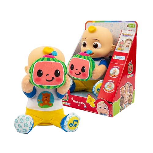 Giochi Preziosi Cocomelon Peek A Boo JJ - JJ in Plush Version 30 cm with Motorised Sounds and Movements for Playing Bubu Seven Years, for Children from 2 Years, Ccm41000