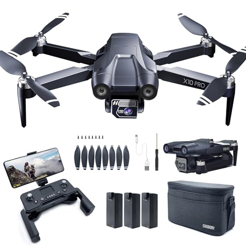 CHUBORY X10 PRO GPS Drone with Camera for Adults 4K UHD, 90 Min Long Flight Time,3280 FT Long Control Range, Auto Return, Follow Me, Brushless Motor,X10 PRO-US-250707-1