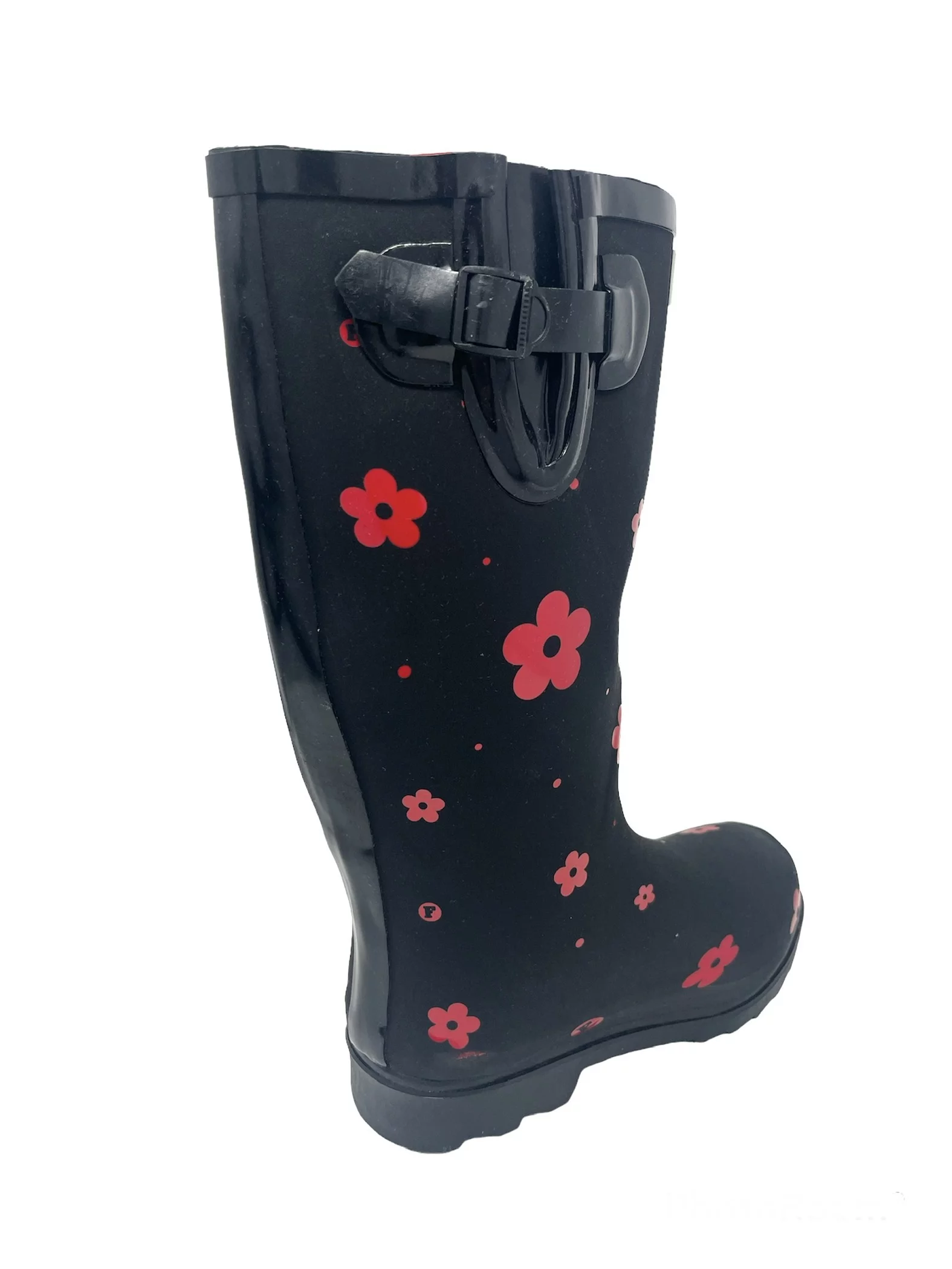 Forever Young Ladies Two Tone Plaid Print Tall Rain Boot