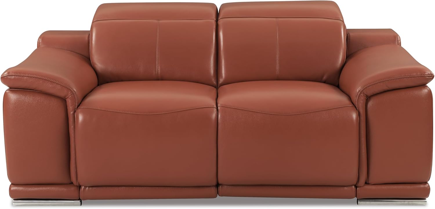 Global United Genuine Italian Leather Power Reclining Loveseat