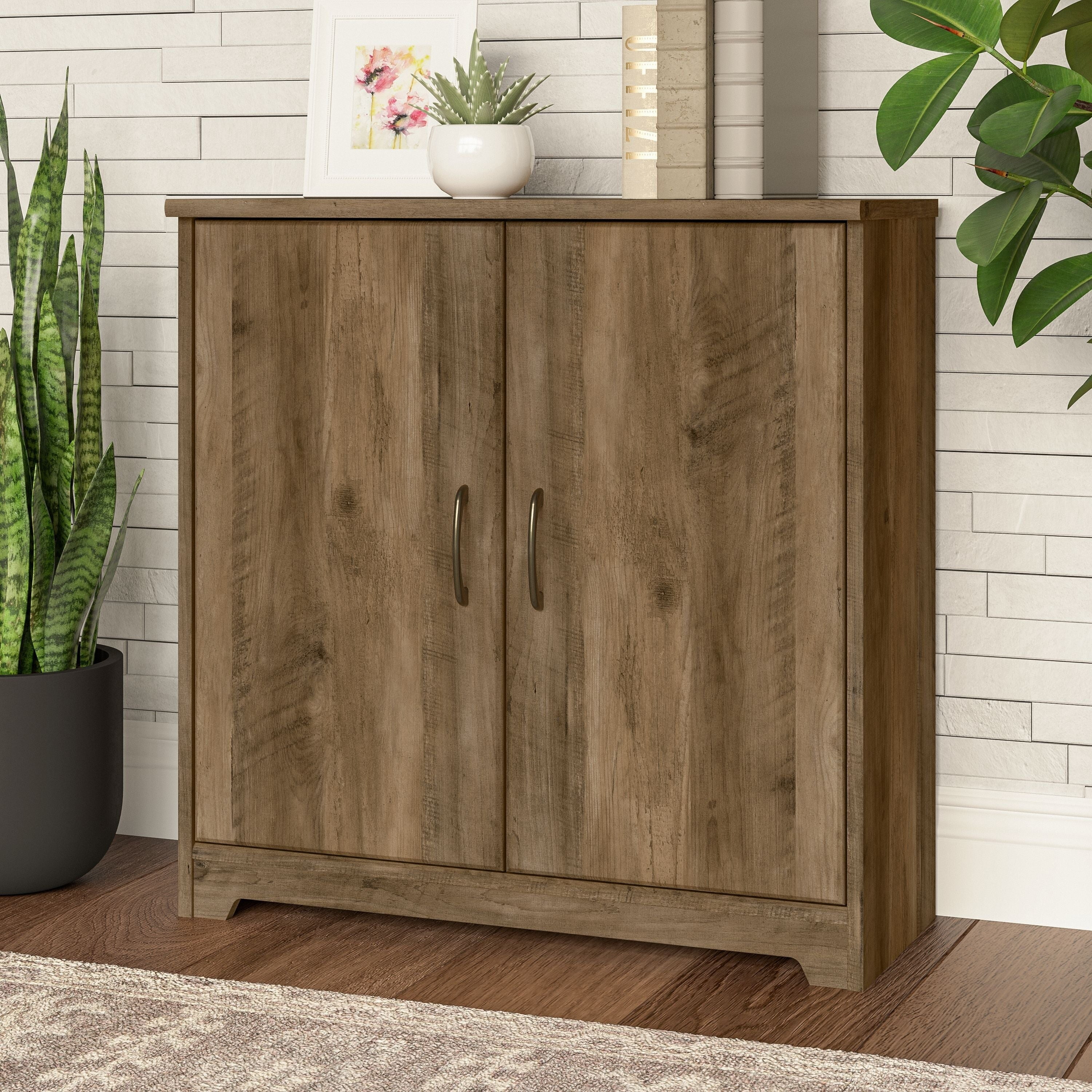 Bush Furniture Cabot Small Storage Cabinet in Reclaimed Pine - Engineered Wood