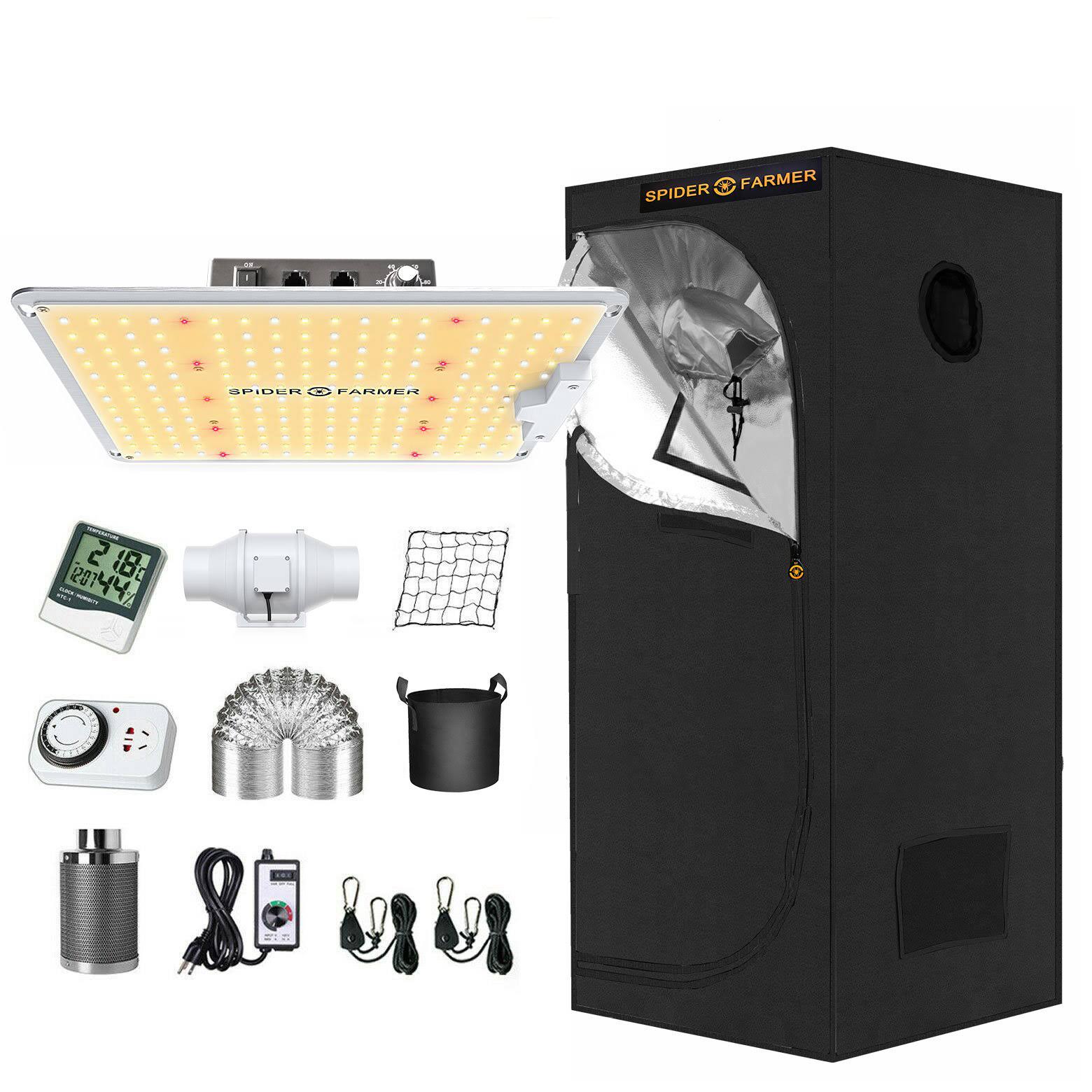 New SF1000 LED Grow Light Full Spectrum+70x70x160cm Grow Tent Kits Carbon Filter Indoor