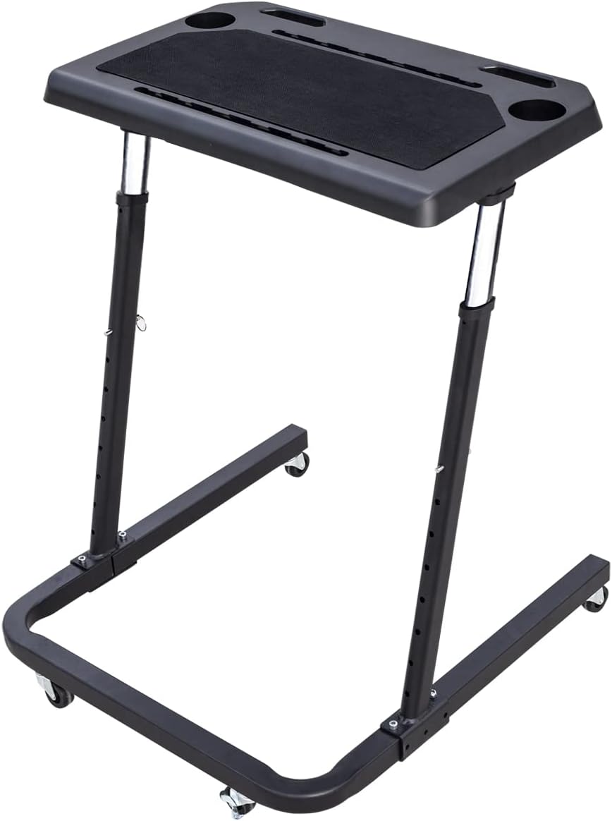 Racketon Large Panel Height Adjustable Bike Trainer Desk Portable Workstation Standing Desk Indoor Cycling Fitness Desk