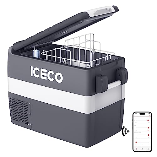 ICECO JP Series 12v Portable Freezer Fridge Cooler Compact Refrigerator, 0℉～50℉, DC 12/24 V, AC 110-240V, for CAR, Truck, Vehicle, Van, Outdoor, Camping, Picnic