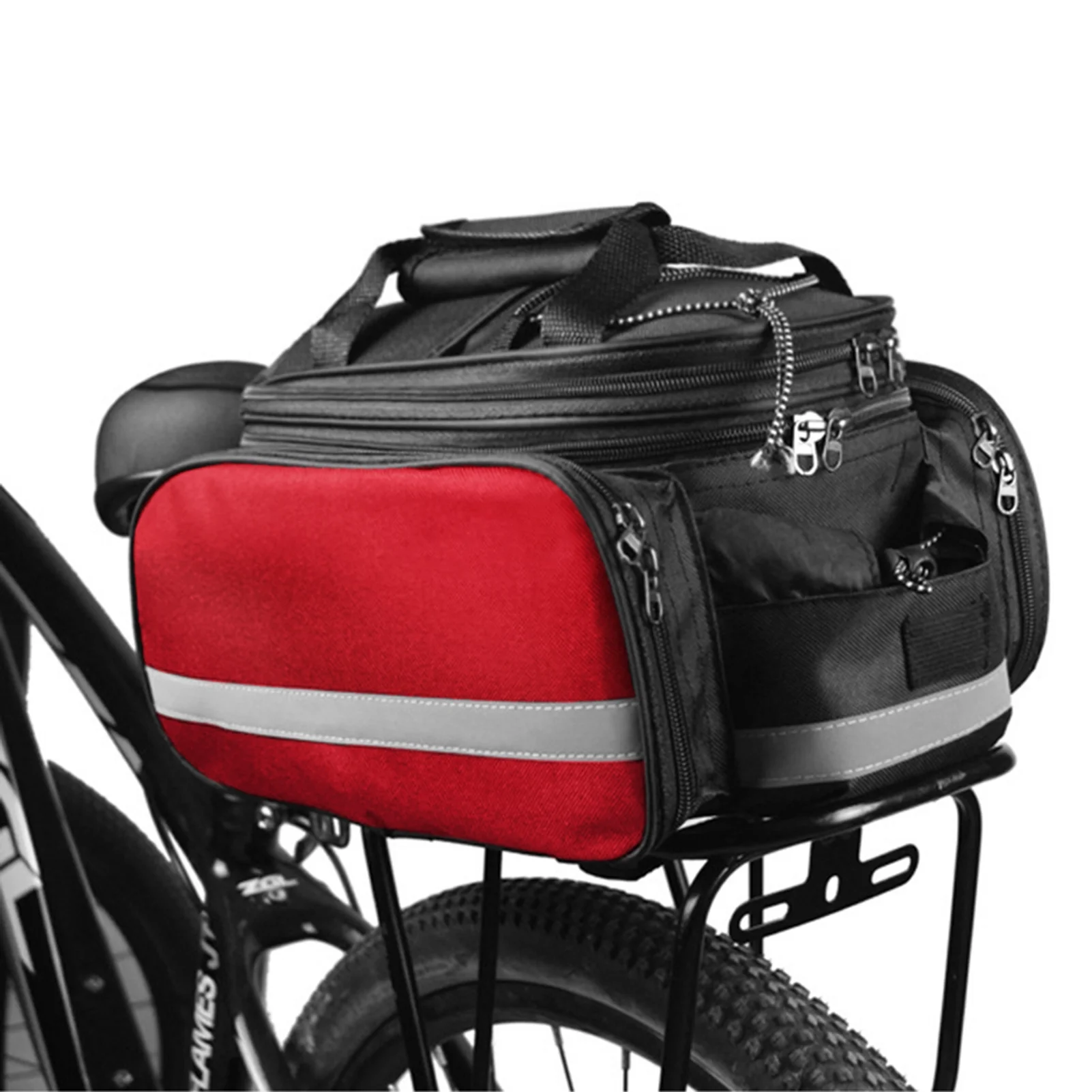 Rear Seat Bag Expandable MTB Bike Rack Bag Cycling Luggage Carrier Trunk Bag with Rain Cover
