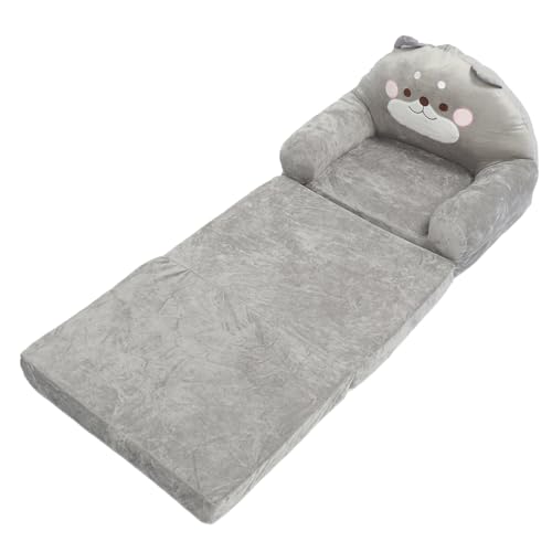 Generic Kids Fold Out Couch, Soft Kids Folding Sofa Grey Adorable Fabric and Sponge Abrasion Resistant Easy to Store for Reading for Outdoors (Folding in Thirds), Genericvwksoh2pde-12