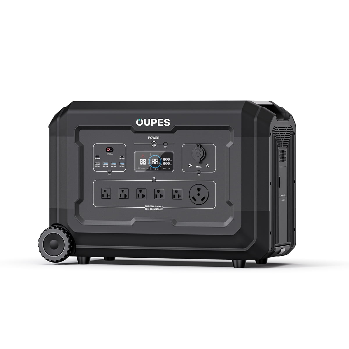 OUPES 3600W Portable Power Station Mega 3, 3072Wh Solar Generator w/ 5 AC Outlets (7000W Surge), LiFePO4 Battery Backup 2100W Solar Input, Emergency UPS power station for Home Use, Power Outage