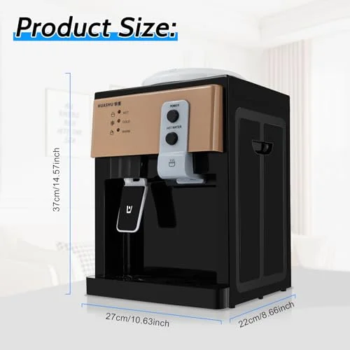 110V Desktop Electric Water Dispenser Countertop Hot Cold Water Cooler Dispenser Portable Drinking Machine Top Loading for Kitchens Offices Dorms Homes