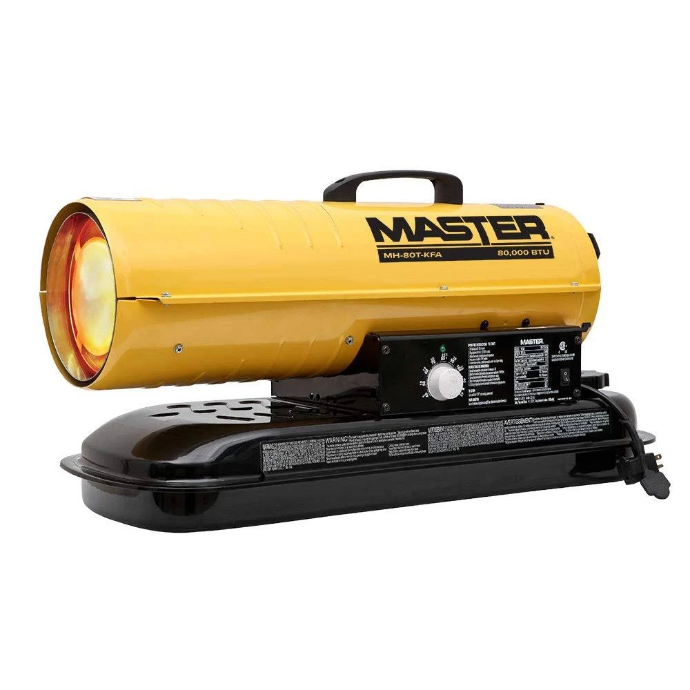 Master Kerosene Forced Air Heater, 5.0 gal, 0.52 GPH, BtuH Output 75,000, 1875 Sq. ft.
