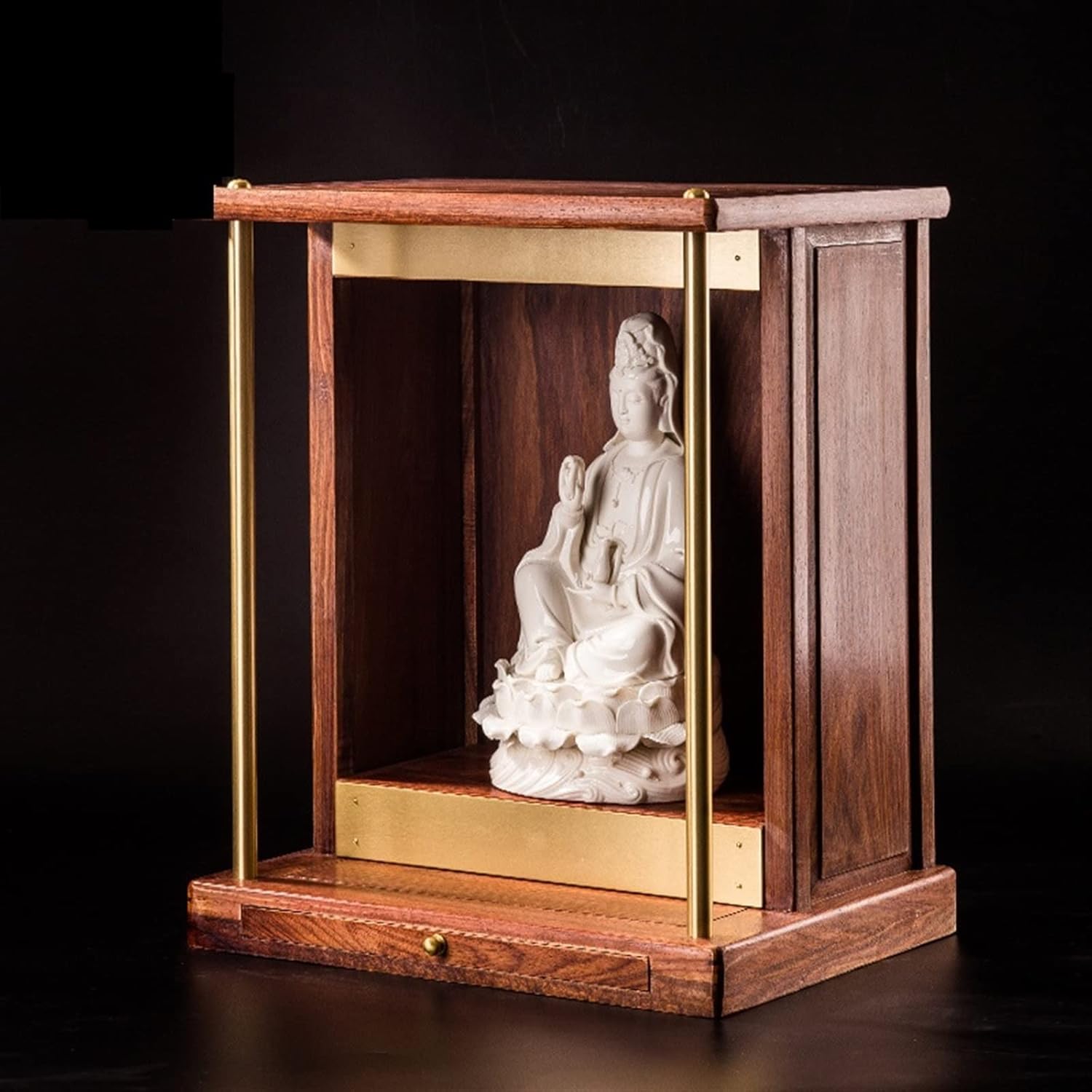 Buddha Altar Shelf Small Modern and Minimalist Household Hanging Wall Style New Chinese Style Rosewood Solid Wood Platform for Guanyin Shrine Hanging Cabinet Buddha Altar