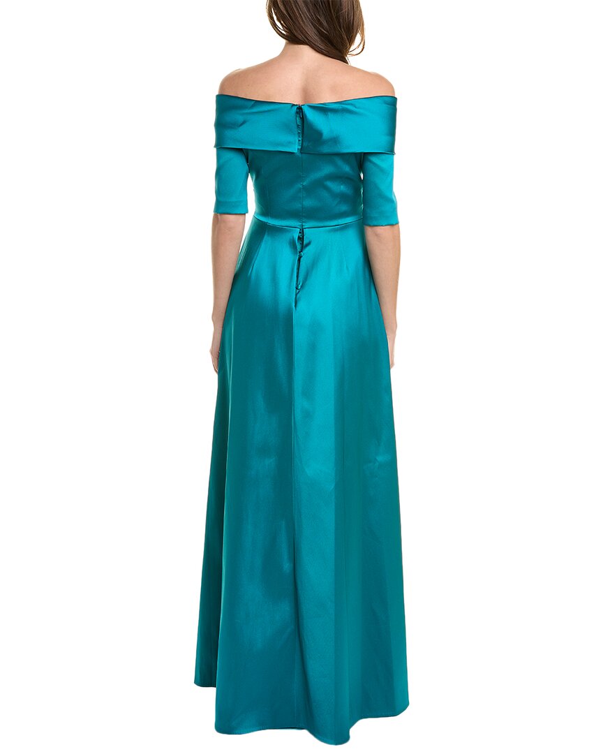 Teri Jon by Rickie Freeman womens  Off-The-Shoulder Gown, 4, Blue