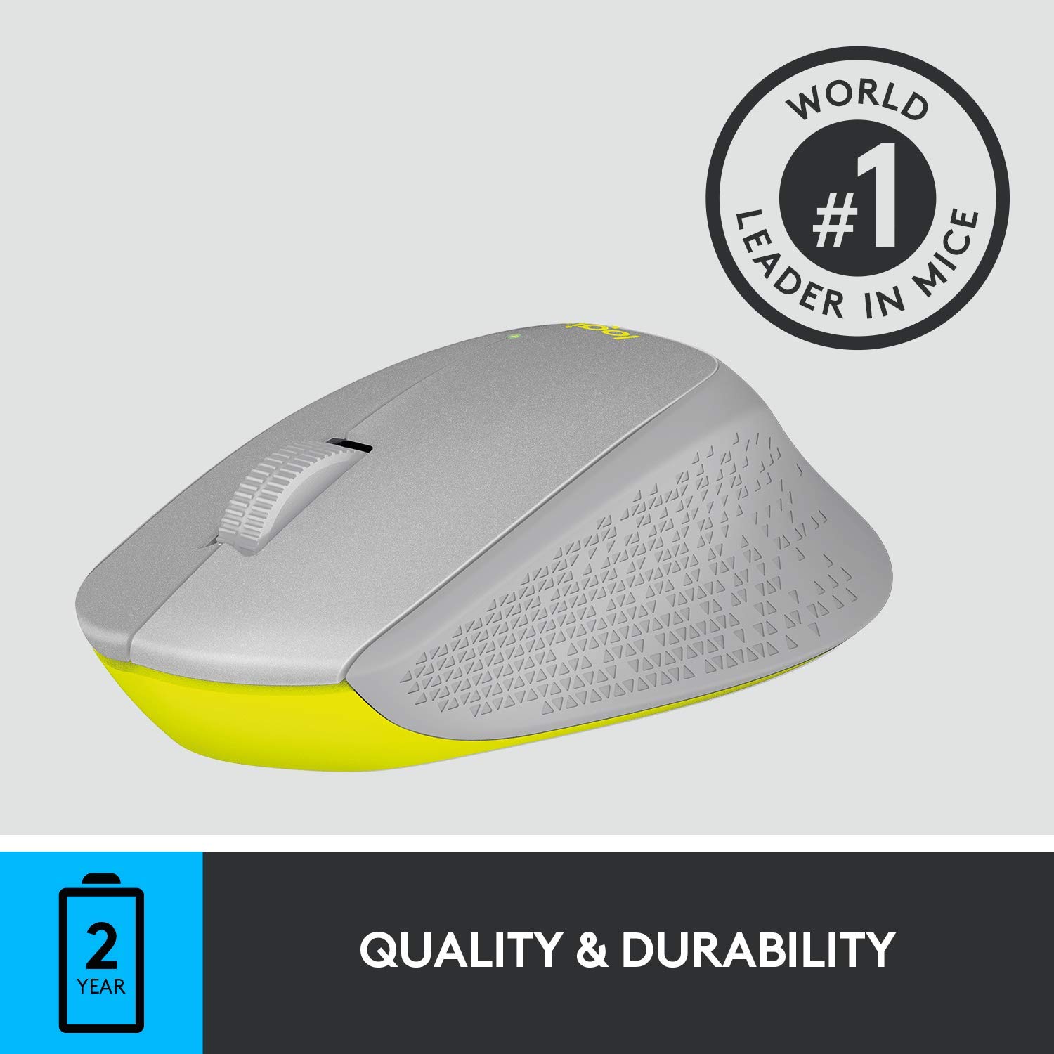 Logitech M330 SILENT PLUS Wireless Mouse, 2.4GHz with USB Nano Receiver, 1000 DPI Optical Tracking, 2-year Battery Life, Compatible with PC, Mac, Laptop, Chromebook - Gray