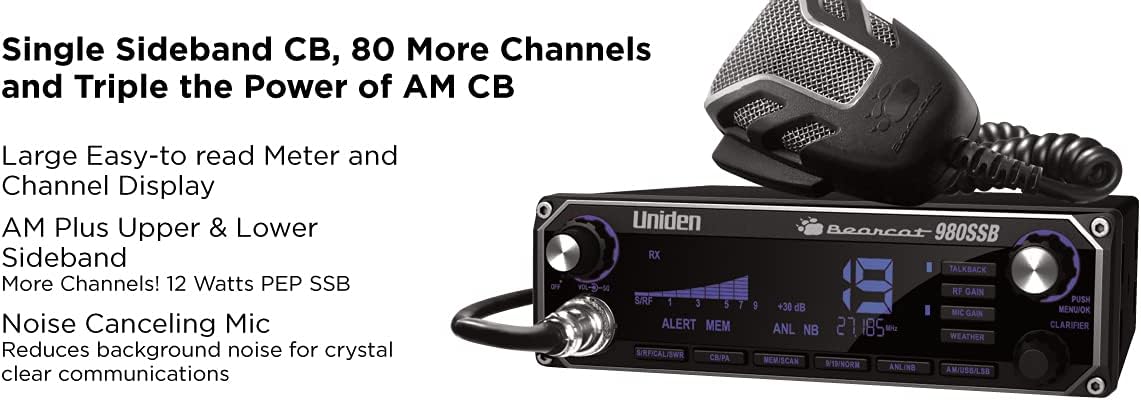 Uniden BEARCAT 980 40-Channel SSB CB Radio and Uniden (BC20) Bearcat 20-Watt External Communications Speaker