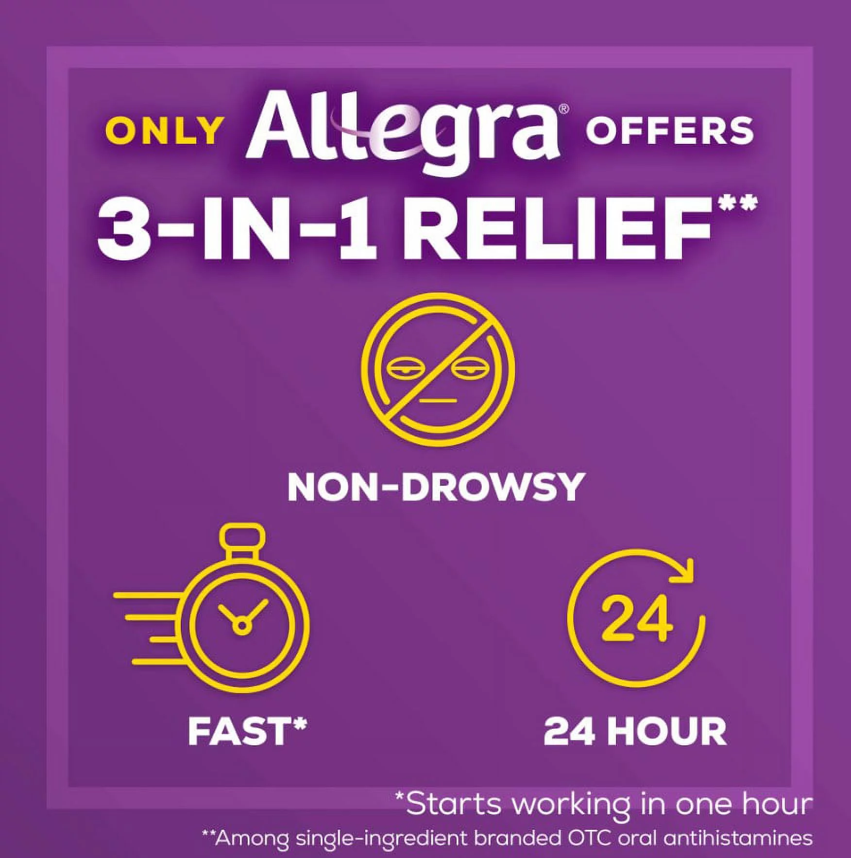 Allegra Allergy Relief Non-Drowsy Antihistamine 24-Hour Allergy Relief 180 mg 90 tablets *EN