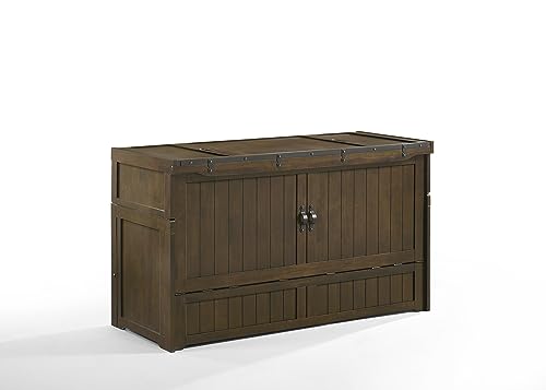 NIGHT & DAY Furniture Murphy Cube Cabinet Bed (White, Queen)