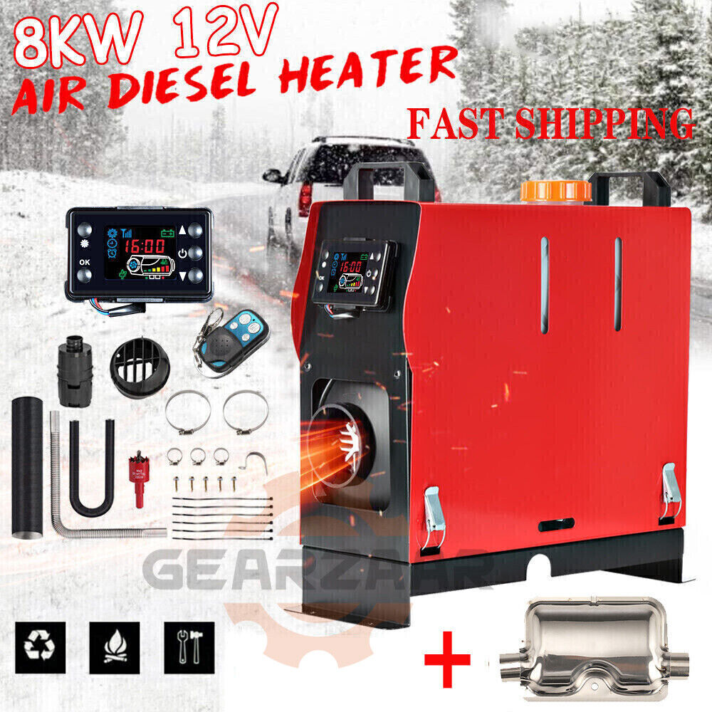 Diesel Air Heater 8KW 12V All In One LCD Thermostat Boat Motorhome Truck Trailer