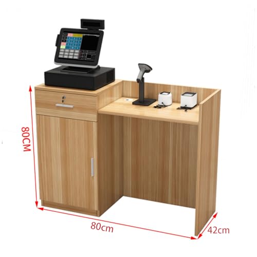 Reception Desk with Counter, Front Desk Reception Counter, Retail Checkout Counter, for Salon Lobby Checkout Office