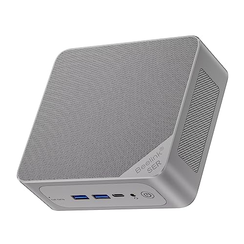 Beelink SER5 Pro Mini PC, AMD Ryzen 7 5800H(up to 4.4GHz) 8C/16T, Mini Computer 32GB DDR4 RAM 1TB NVMe SSD, Mini Desktop Computer 4K@60Hz Triple Display HDMI&DP&USB-C WiFi6/BT5.2/WOL/HTPC/W-11 Pro