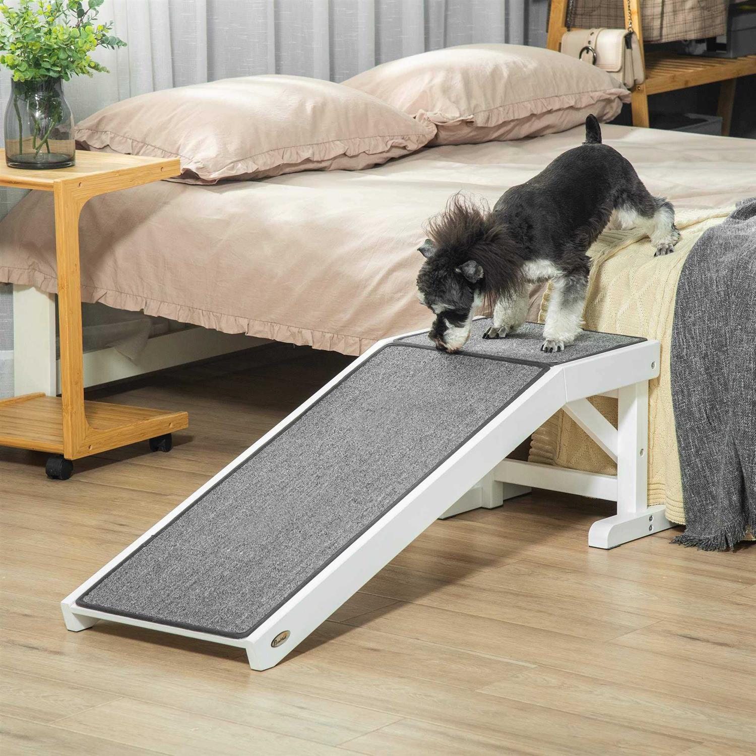 PawHut Pet Ramp, Dog Bed Ramp for Dogs with Non-Slip Carpet and Top Platform - Pet Supplies online store