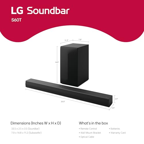 LG S20A 2.0 ch. Soundbar, Dolby Digital, TV Synergy, Wow Interface, DTS Digital Surround (New 2025 Model)