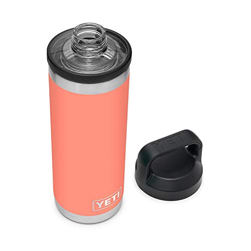 YETI Rambler 18 oz Bottle, Vacuum Insulated, Stainless Steel with Chug Cap, Sandstone Pink
