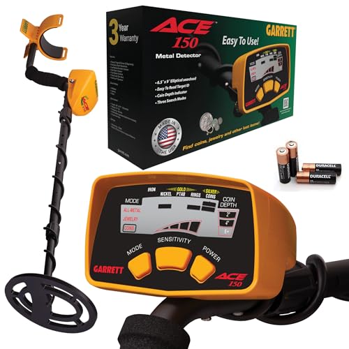 Garrett ACE 150 Metal Detector for Adults and Kids, Made in USA, Waterproof Search Coil