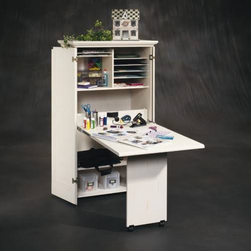 Sauder Harbor View Craft Armoire, Size: Large, White