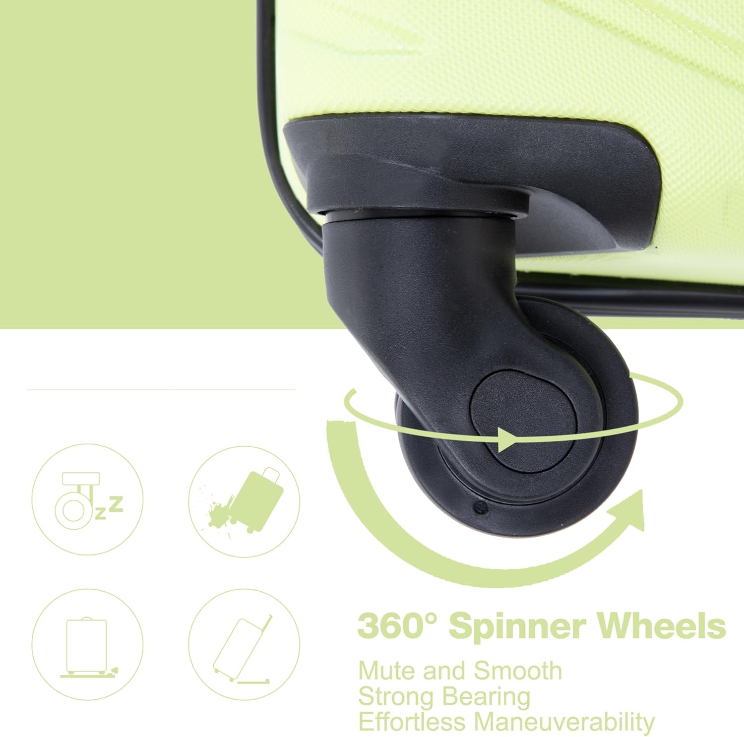 4 Piece Luggage Sets Travel Suitcase, Large Capacity Lightweight Luggage Sets with TSA Lock & Spinner Wheels, Clearance Carry On Luggage Suitcase Set (GREEN, 4 piece luggage set)