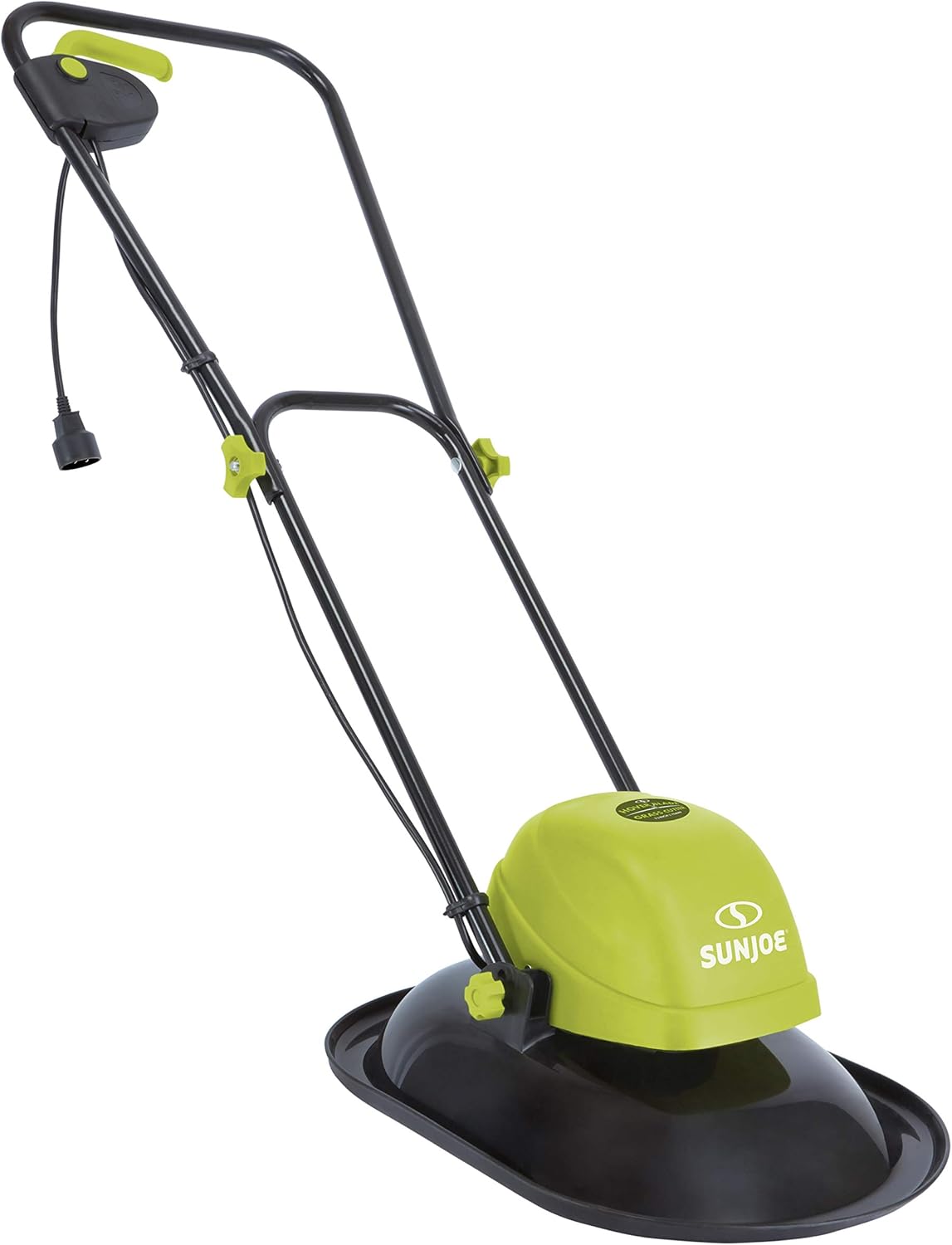 Sun Joe MJ-HVR12E 10-Amp 11-Inch Electric Hover Mower, 3 Rotating Cutting Blades Provide a Crisp, Wide, Wheel-Free Cutting Path, Green