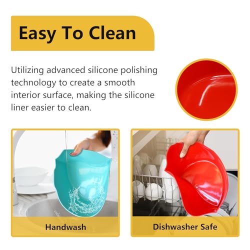 Silicone Crock pot Liners,Slow Cooker Liners,6-7 Quart Oval Reusable Crock pot Divider Insert,BPA-Free, Dishwasher Safe 2 in1(Black)