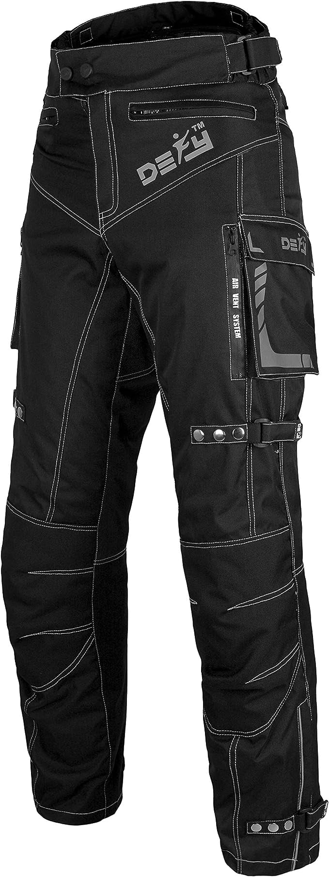Defy Sports Motorcycle Pants for Men Biker Dual Sport - Riding Pants All-Weather - Removable CE Armored, W-32